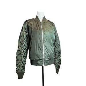Bleeker & Mercer Olive Green MA-1 Style Bomber Jacket – Size S Pre-owned
